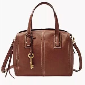 Fossil Emma Brown Leather Satchel